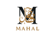 Logo of MAHAL with touch of arabic calligraphy and english letter M in black and bronze colour